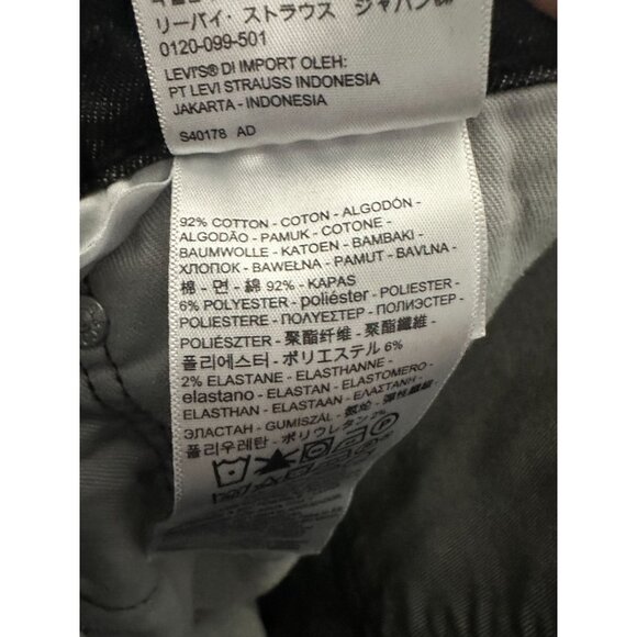 Levi Strauss Levis 511 Black Denim Stretch Straight Leg Jeans Mens 34x34 - Picture 6 of 6